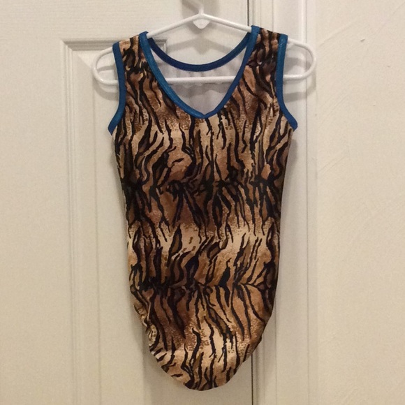 Dreamlight Gymnastics Velvet Tiger Print Leotard - Picture 2 of 2